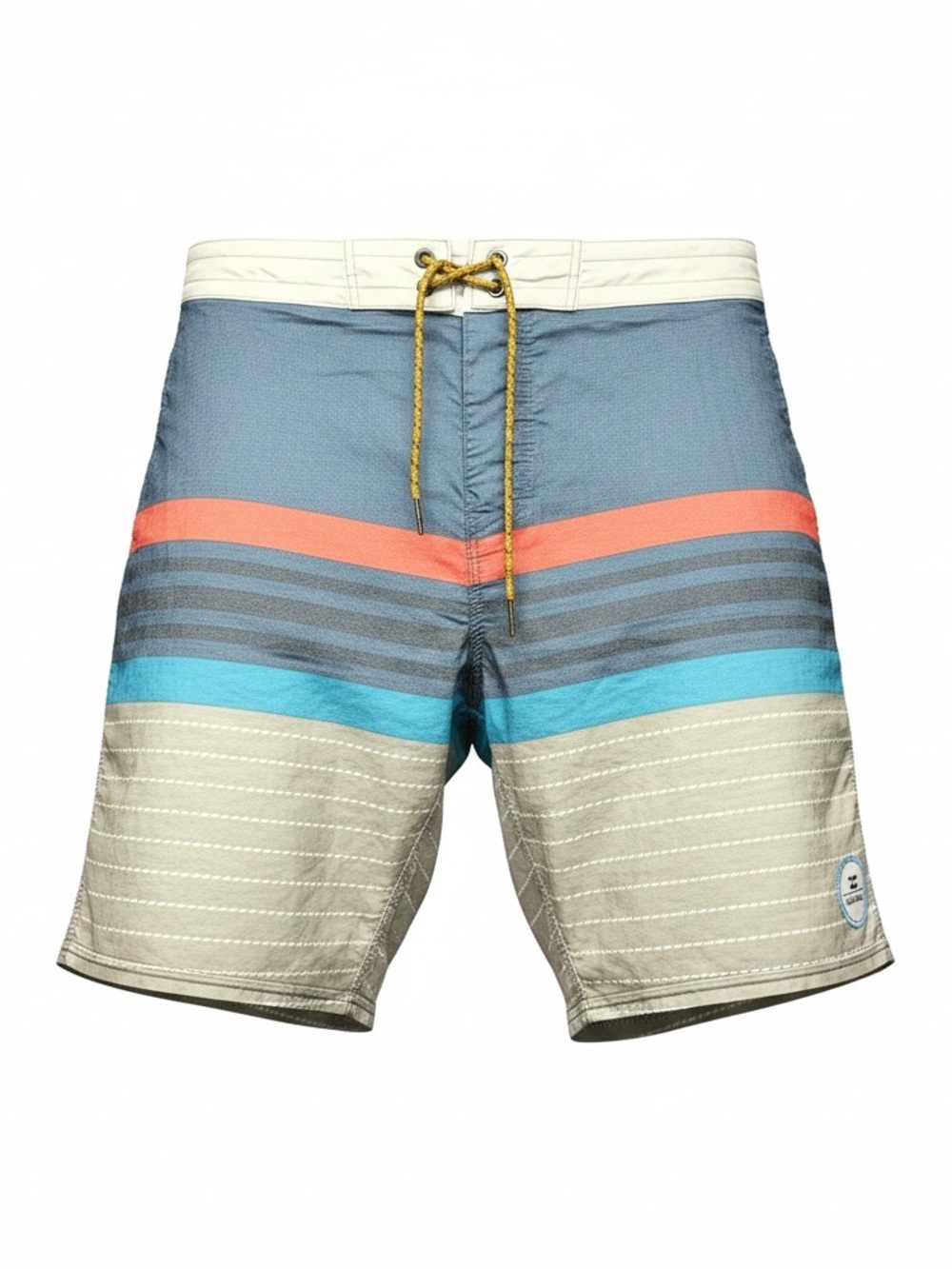 Billabong Board Shorts Mens 34 Striped Surf Swim Trunks Stretch Blue Tan